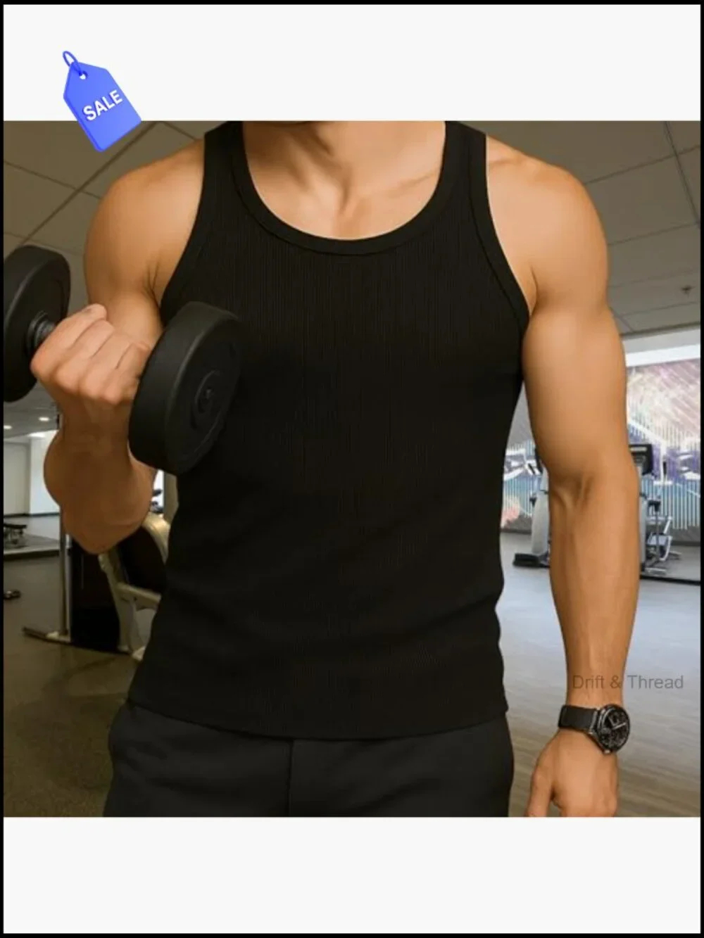 Men's Sleeveless Tank Top Undershirts 6-Pack Cotton Ribbed A-Shirt Tagless